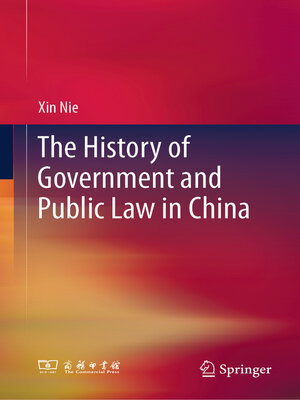 cover image of The History of Government and Public Law in China